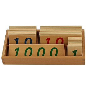 (Bản quốc tế) Hộp thẻ số bằng gỗ 1-1000 cỡ lớn (Large Wooden Number Cards With Box 1-1000)