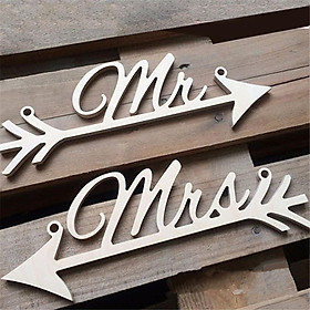 Vintage Mr Mrs Wood Chair Set Chair Sign Garland Wedding Party Chair Decor