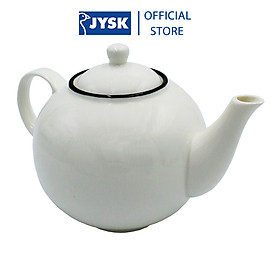 Mua Bình trà | JYSK nID | sứ trắng bóng viền đen | 1.4L