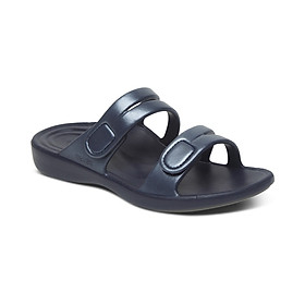 Dép quai ngang sức khoẻ nữ Aetrex Janey Sport Navy - Dép nâng vòm giảm đau chân