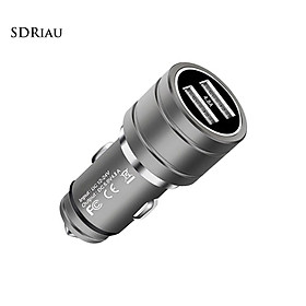 *QCDZ* Car Charger Dual USB Charging Fast Charge Aluminium Alloy 4.8A Vehicle Mobile Phone Chargers for Travel