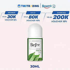 Lăn khử mùi chiết xuất thiên nhiên Refre Natural Green Tea Hương Trà Xanh 40ml