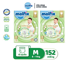 Combo 2 Tã quần Molfix Thiên nhiên Ultra M152/L136/XL124/XXL112