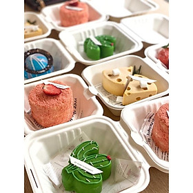 Mua Hộp bã mía vuông (set 10c) để bánh kem hoặc thức ăn khác