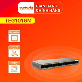 Tenda Bộ chia mạng Switch TEG1016M 16 cổng Ethernet 1000Mbps - Hàng chính hãng