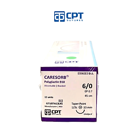 Chỉ phẫu thuật tự tiêu CPT Caresorb Polyglactin 910 số 6/0 (Undyed) - GTU07A13L45