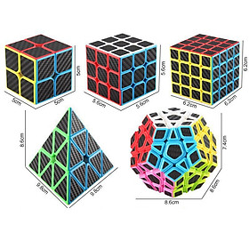 Rubik carbon cao cấp : 2x2,3x3,4x4, tam giác, 12 mặt