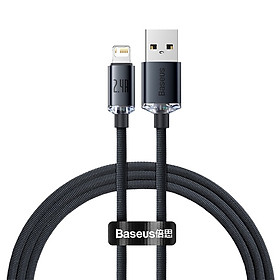 Cáp sạc nhanh, truyền dữ liệu tốc độ cao siêu bền USB to iP Baseus Crystal Shine Series Fast Charging Data Cable Ln 2.4A (Hàng chính hãng)