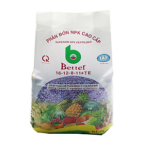 Phân bón NPK Better tím 16-12-8-11 (1kg/gói) | Chuyên dùng mọi loại cây trồng giai đoạn ra hoa, dưỡng trái | Tăng sức đề kháng cho cây trồng