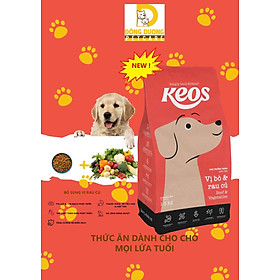 Thức ăn hạt KEOS cho chó lớn vị thịt bò và rau củ gói 400g - 1.5kg