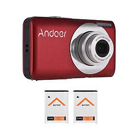 Máy Ảnh Quay Video Kỹ Thuật Số Andoer Kèm 2 Pin (16Mp) (720P HD) (4X Zoom)