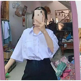 áo sơ mi học sinh tay lỡ