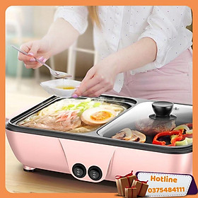 Mua Bếp Điện Lẩu Nướng 2 Ngăn Mini - Hàng Loại 1