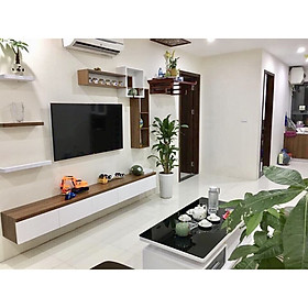 Mua SET KỆ TIVI PHÒNG KHÁCH 4 NGĂN 2M+ KỆ CHỮ L + 3 THANH NGANG - NT705D - MÀU TRẮNG - ÓC CHÓ