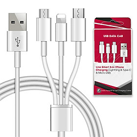 Dây Cáp Sạc Đa Năng Line Smart 3-in-1 (Lightning & Type-C & Micro USB) - DT036