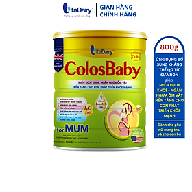 Sữa bột ColosBaby Gold Mum 800G giúp mẹ thai kì khỏe mạnh, giảm ốm vặt - VitaDairy