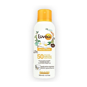 Xịt chống nắng LOVEA Brume sèche invisible Haute Protection FPS 50 200ml