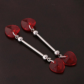 1 Pair Vintage Heart Nipple Bar Ring Stainless Steel Body Piercing Jewelry