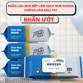 Mua Khăn ướtKhăn ướt lau bếp đa năng  Giấy ướt lau vệ sinh nhà bếp    HỘP 80 TỜ    bát đĩa cỡ lớn siêu dai an toàn cho da tay