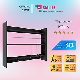 Kệ gỗ nhà bếp hiện đại SMLIFE Kolin  | Gỗ MDF dày 17mm chống ẩm | D80xR15xC80cm - Màu