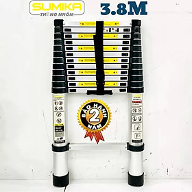 Mua Thang Rút Đơn  Thang nhôm rút gọn SUMIKA SK380 - Chiều cao tối đa 3.8m  chiều dài rút gọn 0.81m  hợp kim nhôm cao cấp  khóa chốt chắc chắn  đế cao su chống trượt  nhỏ gọn - Luôn Có Phụ Kiện Thay Thế