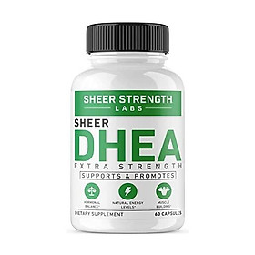 Extra Strength DHEA 50mg Supplement - for Boosting Lean Muscle Mass, Restoring Youthful Energy Levels, and Promoting Healthy Aging in Men and Women, New Non-GMO Formula, Sheer Strength Labs, 60ct