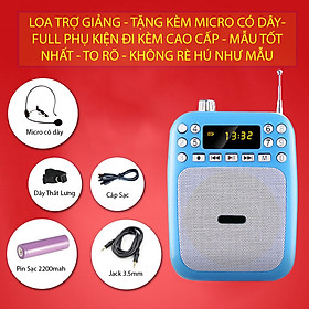 Máy Trợ Giảng Tặng Kèm Micro Có Dây Full Phụ Kiện Pin Sạc Cao Cấp (Mua Về Dùng Ngay)