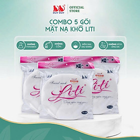Combo 5 Gói  Mặt nạ khô Liti vải rayon mềm mịn 100 miếng (21x23cm) không hóa chất chuyên chăm sóc da mặt