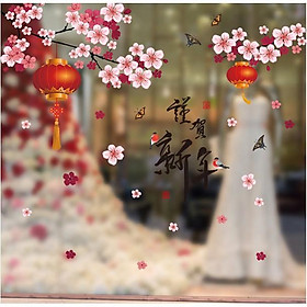 Mua Decal Trang Trí Tết- Cành Đào hồng