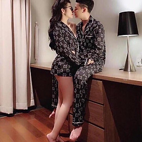 ĐẸP XUẤT SẮC Bộ Đồ Ngủ Dài Tay Chất Kate Bộ Pijama Lụa Dài Tay Phù Hợp Cả Nam Và Nữ A77