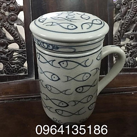 Mua Cốc lọc trà men rạn cổ vẽ cá đàn gốm sứ Bát Tràng