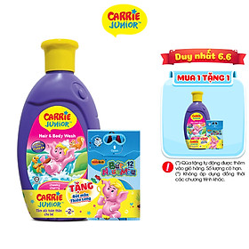 Sữa Tắm Gội cho bé Carrie Junior hương Cherry 280g - Tặng Bút Màu