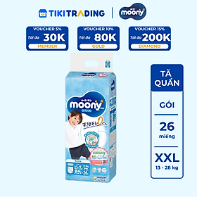 Tã Quần Cao Cấp Moony Nhật Bản Bé Trai XXL26 (26 Miếng)