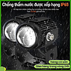 đèn trợ sáng bi cầu mini Lắp Ô tô Xe Máy Pha Bi Cầu Chống không thấm nước Chói Cắt Sáng Chùm cao và thấp