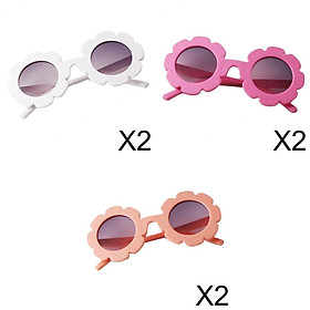 6pcs Toddler Kids Toddler Vintage Flower Sunglasses UV400 Summer Shades for Girls Boys
