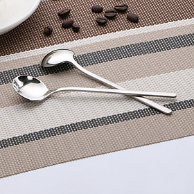 Spoon Small Stainless Steel Round Tea Coffee Spoon for Yogurt Ice Cream Dessert Long Handled Spoon Cutlery Kitchen
