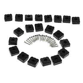 20 chiếc Chống trơn trượt Bàn Chân Miếng Lót Đồ Nội Thất Risers Nâng Ghế Phân Cao Su Ốp Lưng Chân 22x22 x 9mm
