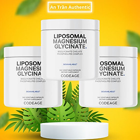 Viên Uống Codeage Liposomal Magnesium Glycinate, Nhập Khẩu Chính Ngạch Có Tem Phụ Tem, Tem Chống Hàng Giả