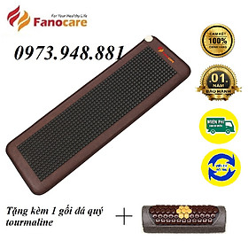Mua Thảm/Nệm đá nhiệt nóng Fanocare đá tròn đen kích thước 50*150cm FN01R (Tặng kèm 1 gối đá tourmaline)