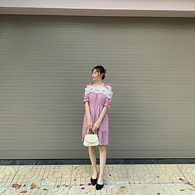 Váy bầu đẹp mùa hè dambauxinh Dáng xuông-KK21 hở vai chất mát freesize (40-65kg)
