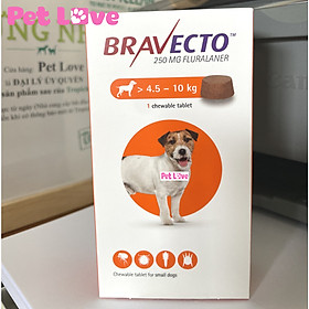 Bravecto diệt ghẻ, ve rận, bọ chét (chó 4,5 - 10kg)