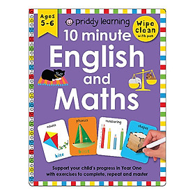 [Download Sách] Priddy Learning 10 Minute English and Maths Wipe Clean (Ages 5+)