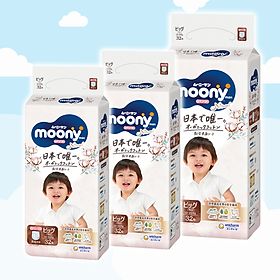 Combo 3 Tãbỉm Moony Natural Bông Organic đủ size NBSMLXL  - XL Quần 1222kg