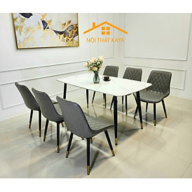 Mua Bộ Bàn Mặt Đá Ceramic 6 Ghế Nhập Khẩu Chân Neva 1m6 – KY-GH16