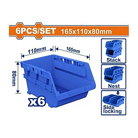 BỘ 6 KHAY NHỰA ĐỰNG LINH KIỆN WTB8336 WADFOW - HÀNG CHÍNH HÃNG