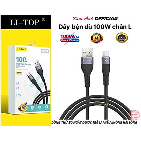 Mua Dây sạc LI-TOP LX73 100W  chân cắm L  dây bọc lớp cao su mềm chống rách  đầu lưới SR chống uốn  hàng chính hãng