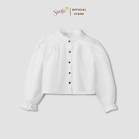 Áo Sơ Mi Tay Phồng Cổ Trụ Phối Ren Phong Cách Hàn Quốc Dễ Thương - JADE TOP - TOL002 - SAOLA CLOTHING