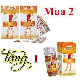 Hot sale 2 hộp Viên uống Giảm cân Baschi , hộp 30v( Thái) tặng 1 Lọ Baschi 30 viên, tăng cường chuyển hóa mỡ thừa, cho vóc dáng cân đối, an toàn, hiệu quả cao
