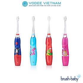 Brush-Baby Bàn chải điện sóng âm KidzSonic dùng pin có đèn, dễ dàng làm sạch răng an toàn và hiệu quả cho bé (Từ 3 tuổi)