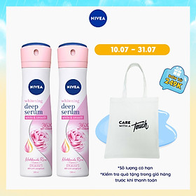 Combo 2 Xịt Serum Ngăn Mùi NIVEA Trắng Mịn Hương Hoa Hồng Hokkaido (150ml) - 85304